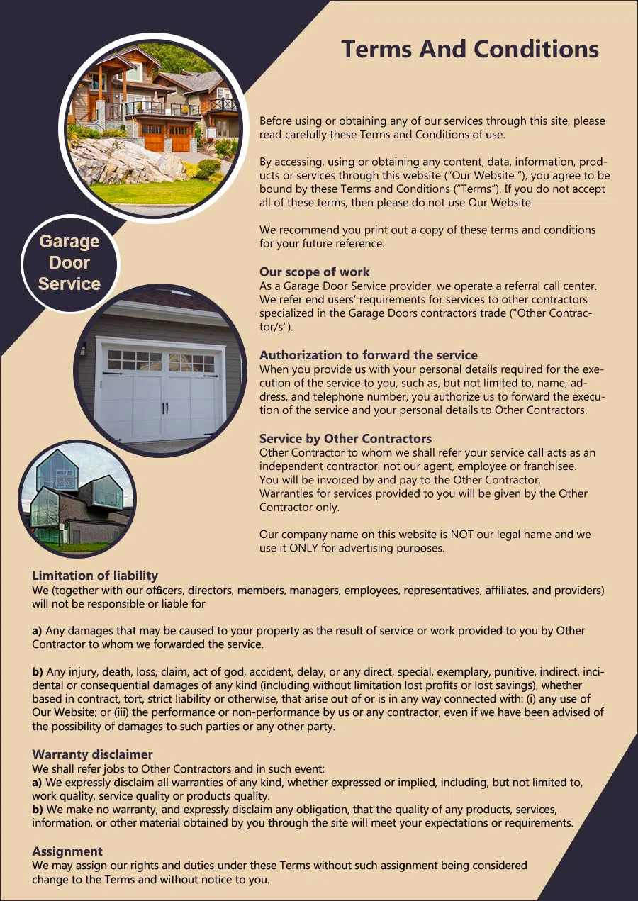 Garage Door Mobile Service Jacksonville, FL 904-479-2290